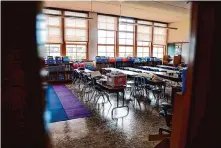  ?? Gabrielle Lurie/The Chronicle ?? Two months into the academic year, schools in Oakland such as Sankofa Elementary are shuffling teachers, classrooms and kids in an annual ritual called “consolidat­ion.” Parents aren’t happy.