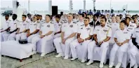  ??  ?? US and Lankan Navy personnel at the closing ceremony