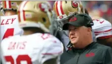  ?? BILL WIPPERT — ASSOCIATED PRESS FILE ?? Current 49ers coach Chip Kelly was fired as Eagles coach almost exactly one year ago. Doug Pederson has not improved on the team’s record, but it’s clear he has a much longer leash from the front office to get things right.