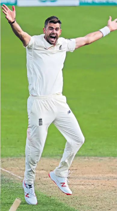  ??  ?? Not out: James Anderson appeals in vain for the wicket of India captain Virat Kohli