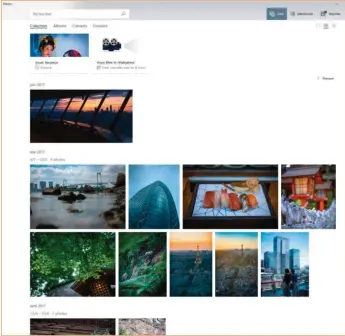  ??  ?? Photos, inclus dans Windows 10, est une excellente solution pour naviguer dans ses images. L’interface est simple et élégante, la recherche facile.