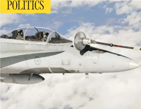  ?? LARRY WONG / POSTMEDIA NEWS ?? A cost of $1.5 billion to maintain Canada’s aging CF-18s through to 2032 would be on top of the $500 million the Liberal government has set aside to buy 18 used Australian F-18s as a stop-gap until it can acquire new planes.