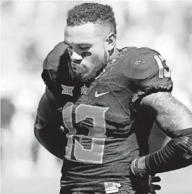  ?? [PHOTO BY SARAH PHIPPS, THE OKLAHOMAN] ?? Former Oklahoma State safety Jordan Sterns, pictured last season at Boone Pickens Stadium, is one of several Cowboys who will be tested in front of NFL Scouts on Thursday at OSU Pro Day in Stillwater.