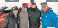  ??  ?? COOL DUDES: Mark van der Vyver, Riaan Odendaal, John Smit and Dan Nicholl bundled up against the cold