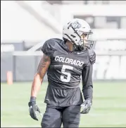  ?? Curtis Snyder
/ Courtesy photo ?? CU'S Lavontae Shenault lines up during the Buff's scrimmage this past Saturday.