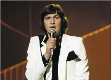  ??  ?? Johnny Logan sings ‘What’s Another Year’ in the 1980 Eurovision Song Contest in The Hague.