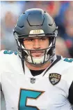  ?? DAVID BUTLER II/USA TODAY SPORTS ?? Jaguars quarterbac­k Blake Bortles agreed to a three-year extension.