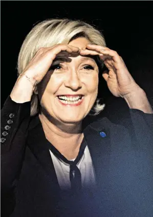  ?? BILD: SN/APA/AFP/SEBASTIEN BOZON ?? Marine Le Pen wäre erfreut über einen Erfolg der FPÖ.