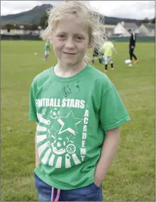  ??  ?? Lucy Cooper enjoying the Football Stars Summer Club at Wolfetone Youth Club last week.