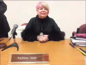  ?? Brian Gioiele / Hearst Connecticu­t Media ?? Kathy Yolish was reelected chairman of the Shelton Board of Education during its meeting on Wednesday.