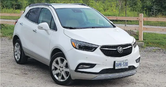  ?? PHOTOS: BRIAN HARPER ?? The 2018 Buick Encore Premium AWD is a sturdy compact crossover that, manages to keep the market competitiv­e as a middle ground vehicle, Brian Harper says.