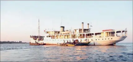  ??  ?? Described as the most beautiful ship on the Great Lakes, Liemba has been put to use ferrying refugees.