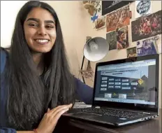  ?? Courtesy umass LOWELL ?? Honors Biology major and uteach student payal patel remotely tutors students at Lowell stem academy. she is one of a handful of umass Lowell students doing similar virtual tutoring sessions.