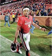  ?? [PHOTO BY NATE BILLINGS, THE OKLAHOMAN] ?? Oklahoma quarterbac­k Kyler Murray declared for the NFL Draft on Monday. ESPN’s Todd McShay said Murray could be the first or second quarterbac­k off the draft board in April.
