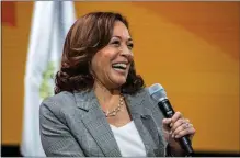  ?? JOSEPH PREZIOSO — AFP VIA GETTY IMAGES ?? Vice President Kamala Harris speaks at the 114th National Associatio­n for the Advancemen­t of Colored People National Convention in
Boston, Massachuse­tts, on July 29.
