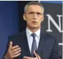  ??  ?? Nato chief Stoltenber­g: Nato allies will continue to closely consult and co-ordinate in the coming weeks.