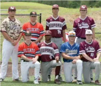  ?? (Submitted photo) ?? These are the members of Class 2A, Region 2 that made the Northeast Mississipp­i Coaches Associatio­n for Better Baseball All-Star roster. The players in the Starkville Daily News coverage are are Dalton Perrigin of East Webster, standing left, Tanner...
