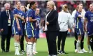  ?? Photograph: Naomi Baker/The FA/ Getty Images ?? Emma Hayes with Sam Kerr after last season’s FA Cup final. The Chelsea manager is a leading advocate for tracking apps.