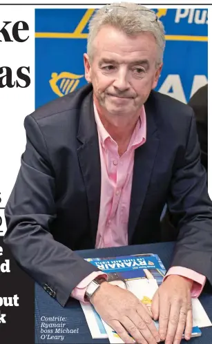  ??  ?? Contrite: Ryanair boss Michael O’Leary