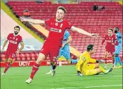  ?? REUTERS ?? Liverpool's Diogo Jota celebrates his winner on Saturday.