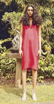  ??  ?? Back to the future: Rupert red-tri-acetate slip-on style dress from In Good Company