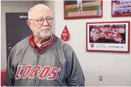  ?? ROBERTO E. ROSALES/JOURNAL ?? Coach Ray Birmingham takes his Lobo baseball team to Surprise, Ariz., to open the 2021 season. UNM was 14-4 when the pandemic shut down the 2020 campaign.