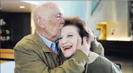  ?? Reed Saxon ?? The Associated Press Holocaust survivors Simon Gronowski and Alice Gerstel Weit embrace Wednesday at the Los Angeles Holocaust Museum. They last saw each other in October 1941.