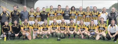  ??  ?? The successful Shelmalier­s squad after their victory over Adamstown in Wexford Park on Sunday last.