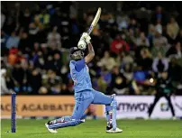  ?? ?? India’s Suryakumar Yadav hits a shot against New Zealand on Sunday. — ap