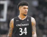  ?? Jessica Hill / Associated Press ?? Cincinnati’s Jarron Cumberland, whose team will be at UConn on Feb. 9.