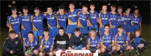  ??  ?? The Gusserane squad before their loss to Our Lady’s Island/St. Fintan’s in the Gorey Guardian Juvenile football Roinn 1 shield final.