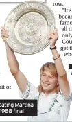  ??  ?? Steffi Graf after beating Martina Navratilov­a in the 1988 final Sue Barker: Our Wimbledon, airs on BBC1 tomorrow at 5.20pm. Catch BBC coverage of the 2017 Championsh­ips from Monday, starting on BBC2 at 11.30am.