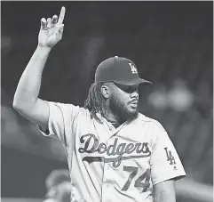  ?? JENNIFER STEWART/USA TODAY SPORTS ?? The Dodgers’ Kenley Jansen has 37 saves, second most in the NL. Jansen, who turns 31 on Monday, said he will have cardiac ablation surgery this winter, which will not only correct his irregular heartbeat but perhaps end those fears when alone on the road.