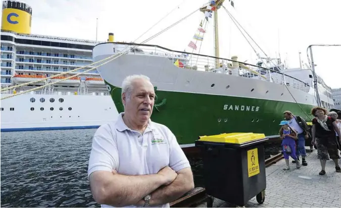  ?? JONAS HAARR FRIESTAD ?? Daglig leder Alf Kåre Olavesen på MS «Sandnes» håper en løsning kan finnes slik at skipet blir liggende i Vågen.