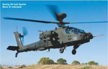  ??  ?? Boeing AH-64D Apache Block III helicopter