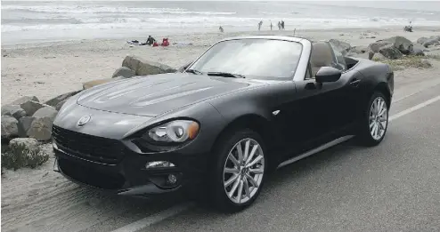  ?? LESLEY WIMBUSH / DRIVING. CA ?? The first 2017 Fiat 124 Spiders have just docked at Vancouver and should be arriving in Canadian dealership­s shortly.