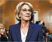  ?? CAROLYN KASTER/AP ?? Education Secretary nominee Betsy DeVos told senators she would seek to address massive student debt.