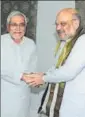  ?? AP DUBE/HT ?? Bihar CM Nitish Kumar with BJP president Amit Shah in Patna on Thursday.