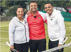  ??  ?? Family backing: Jay Clarke (centre) with sister Yaz and brother Curtis