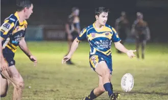  ??  ?? IN CONTROL: Highfields’ Cory Haywood puts in on the boot during a match against Wattles. Picture: File