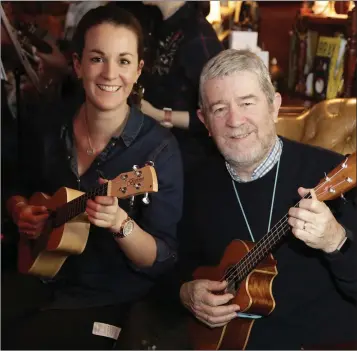  ??  ?? Hannah and Billy Bridgeman at the Harbour Ukuleles workshop at the Harbour Bar.