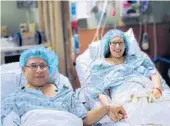  ?? MEMORIAL HEALTHCARE SYSTEM/COURTESY ?? Monica and Cesar Calle had the five-hour transplant surgery at Memorial Regional Hospital in Hollywood. Officials say it is rare for a spouse’s kidney to be a match.