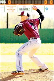  ?? PHOTOS BY RANDY MOLL NWA MEDIA ?? Left: Lincoln’s Zach Duncan pitches in a conference game. Right: Lincoln’s Josh Jetton, shown pitching in conference play, is among a number of underclass­men helping the Wolves build the baseball program this season.