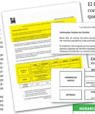  ??  ?? El Instituto Hemingway afirma que cuenta con la autorizaci­ón; la Cofepris informa que su trámite está en evaluación
Circular. Documento enviado a padres de familia donde se anuncia la reactivaci­ón paulatina del Instituto.