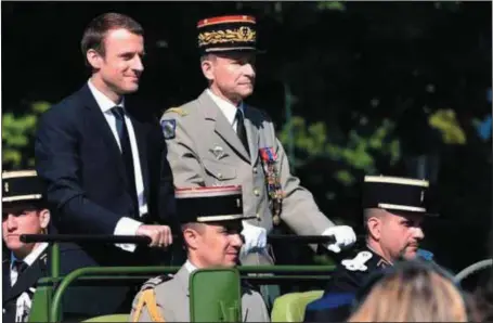  ??  ?? Mr Macron and Gen de Villiers attended the Bastille Day parade last Friday