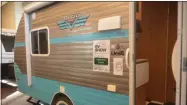  ?? LAUREN HALLIGAN - MEDIANEWS GROUP ?? A retro-style camper is displayed at the 2020 Alpin Haus RV Show & Sale at the Saratoga Springs City Center.