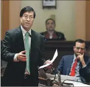  ??  ?? AMENDMENTS by Sen. Richard Pan, a medical doctor, came after the governor voiced concerns that the bill could impede the doctor-patient relationsh­ip.