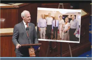  ?? (House of Representa­tives) ?? REPUBLICAN REP. Bradley Byrne of Alabama speaks to the House about his meeting with Palestinia­n businessma­n Ashraf Jabarai of Hebron.