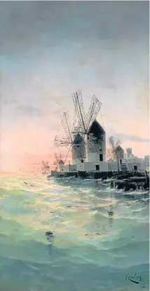  ??  ?? Eliseu Meifrèn i Roig: ‘Molinos de viento junto al mar’, 1887
