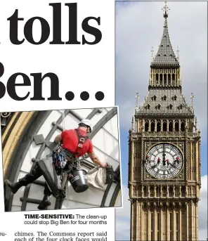  ??  ?? TIME-SENSITIVE: The clean-up could stop Big Ben for four months